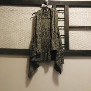 Cream and Chocolate Brown Knit Vest